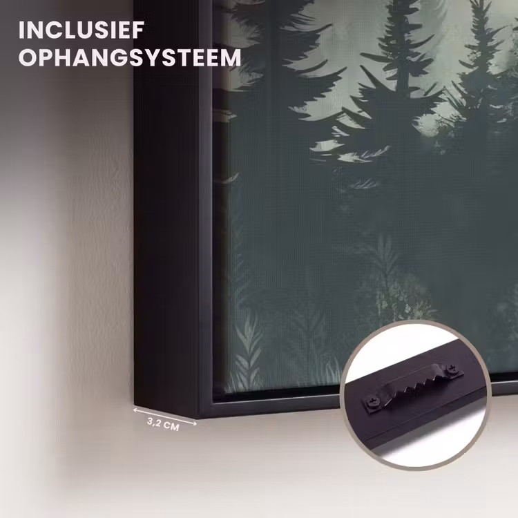 Canvas met lijst - Pad - Bomen - Bos - Illustratie — 3