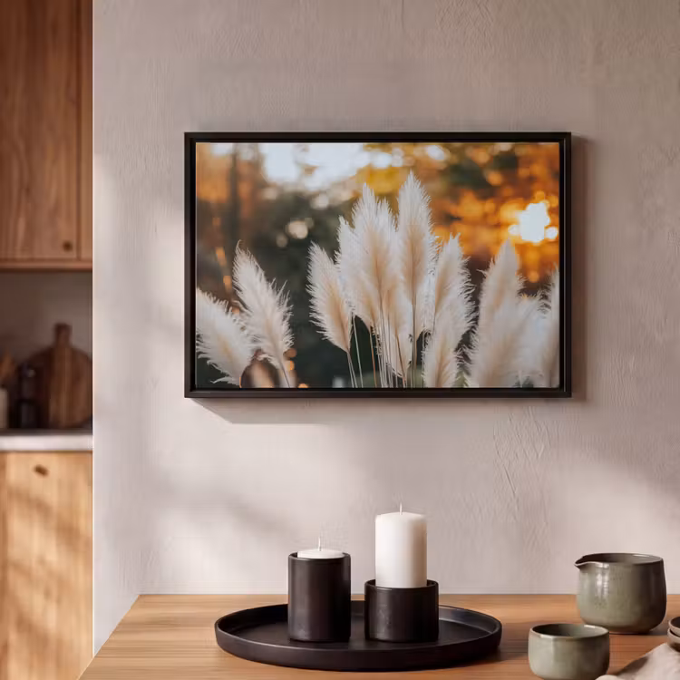 Canvas met lijst - Pampasgras - Pluimen - Sierlijk — 2