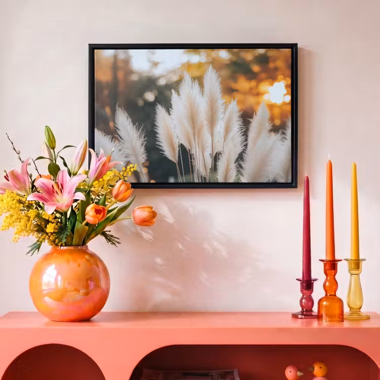 Canvas met lijst - Pampasgras - Pluimen - Sierlijk — 4