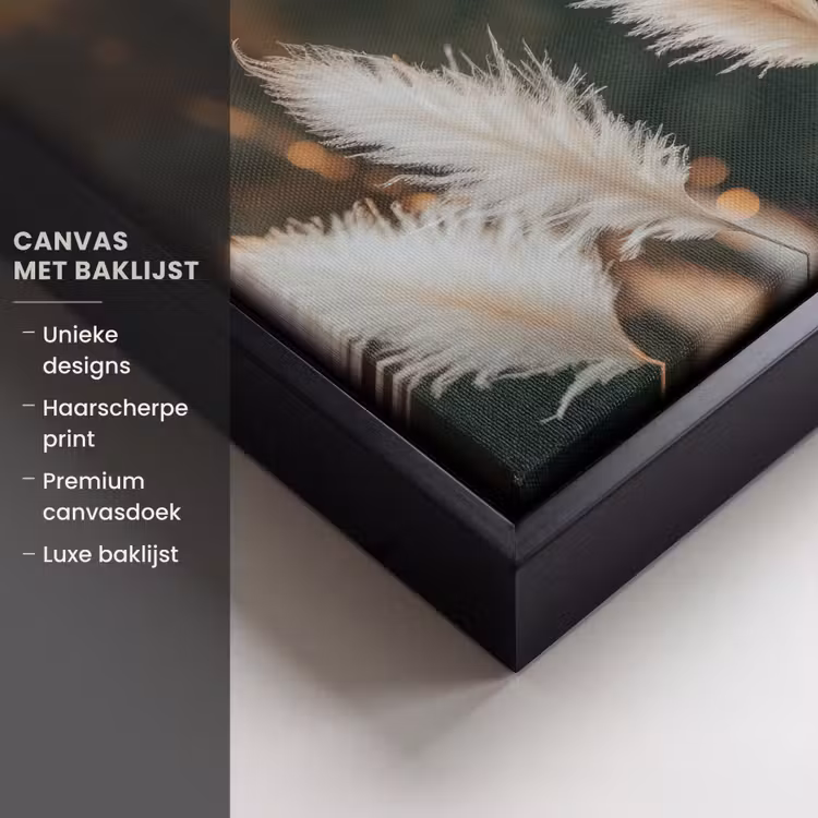 Canvas met lijst - Pampasgras - Pluimen - Sierlijk — 5