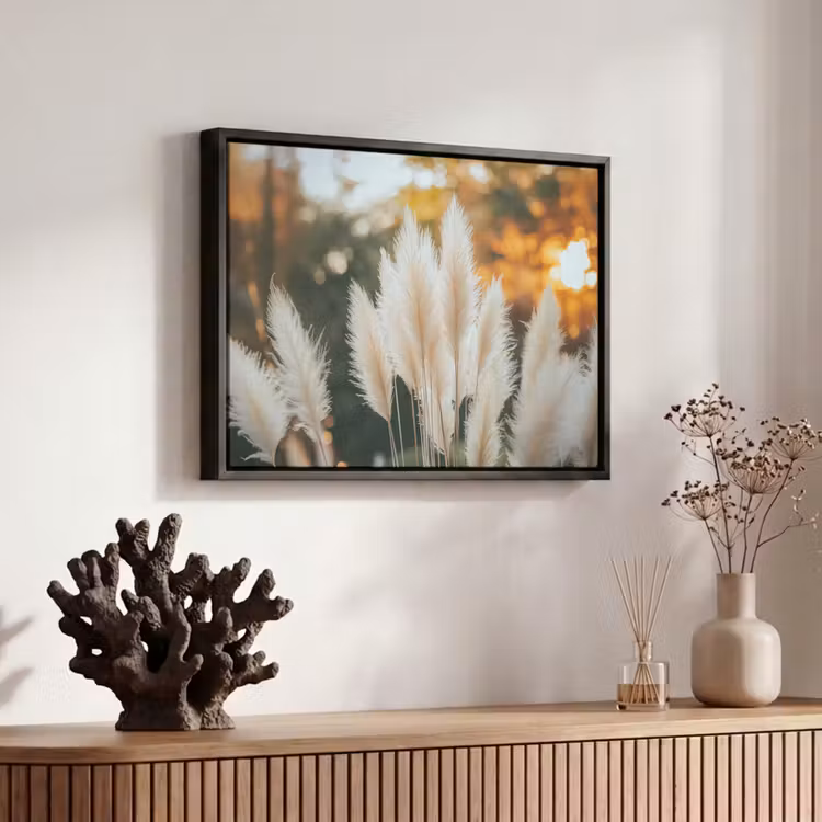 Canvas met lijst - Pampasgras - Pluimen - Sierlijk — 6