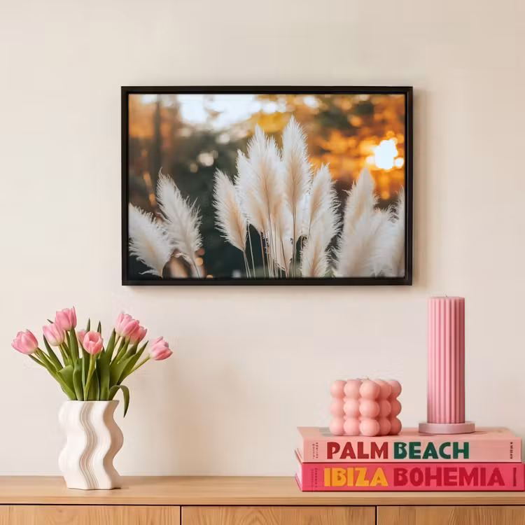 Canvas met lijst - Pampasgras - Pluimen - Sierlijk — 8