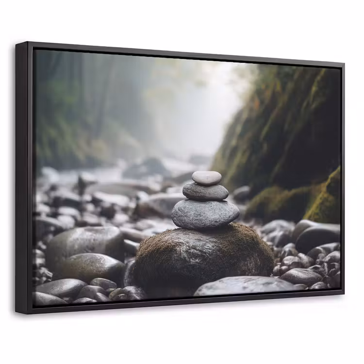 Canvas met lijst - Stenen - Stapel - Natuur — 1