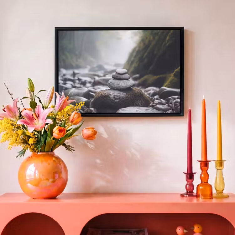 Canvas met lijst - Stenen - Stapel - Natuur — 4