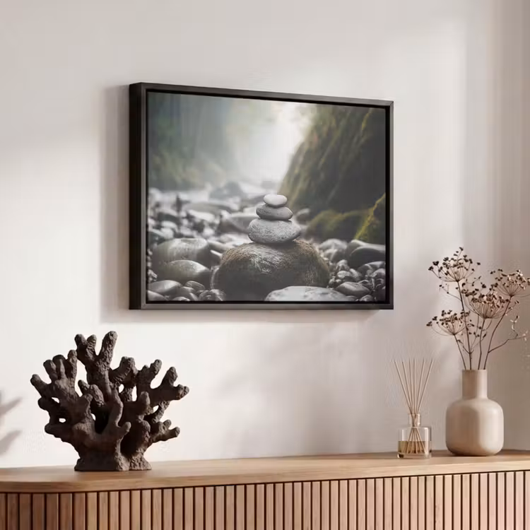 Canvas met lijst - Stenen - Stapel - Natuur — 6