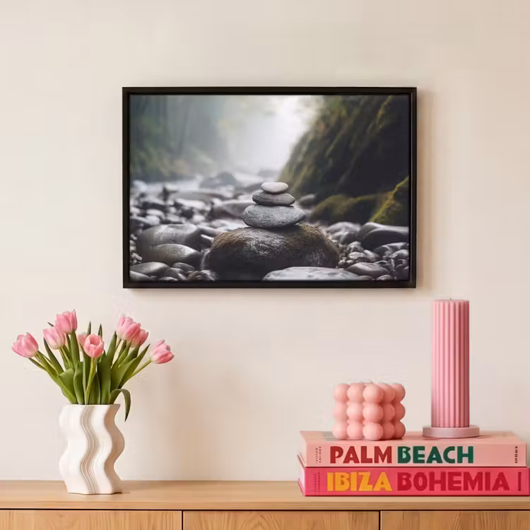 Canvas met lijst - Stenen - Stapel - Natuur — 8