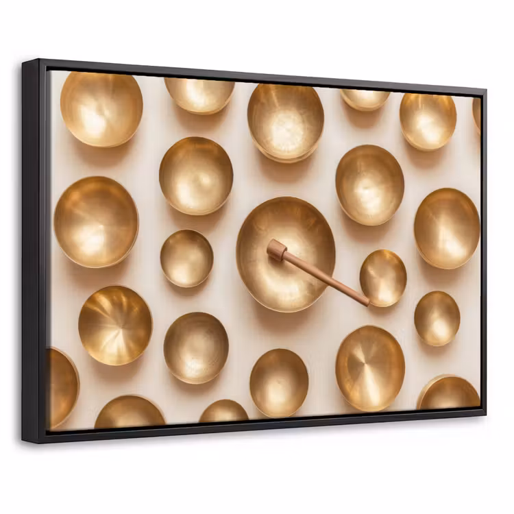 Canvas met lijst - Symmetrisch - Goud - Brons - Balans — 1
