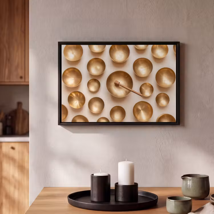 Canvas met lijst - Symmetrisch - Goud - Brons - Balans — 2