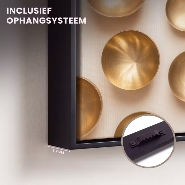 Canvas met lijst - Symmetrisch - Goud - Brons - Balans — 3