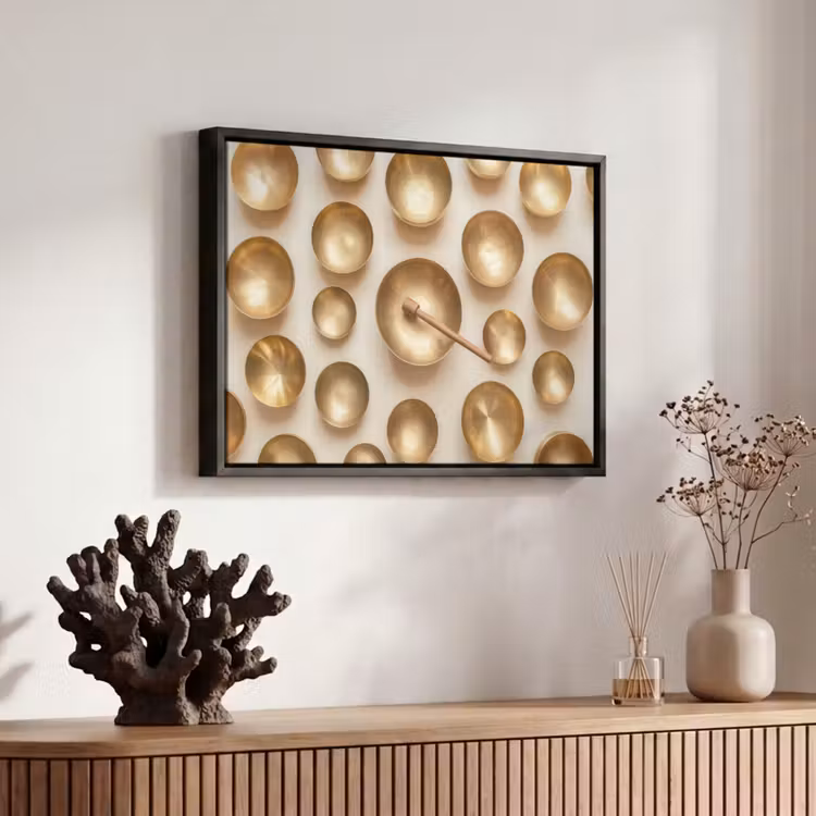 Canvas met lijst - Symmetrisch - Goud - Brons - Balans — 6