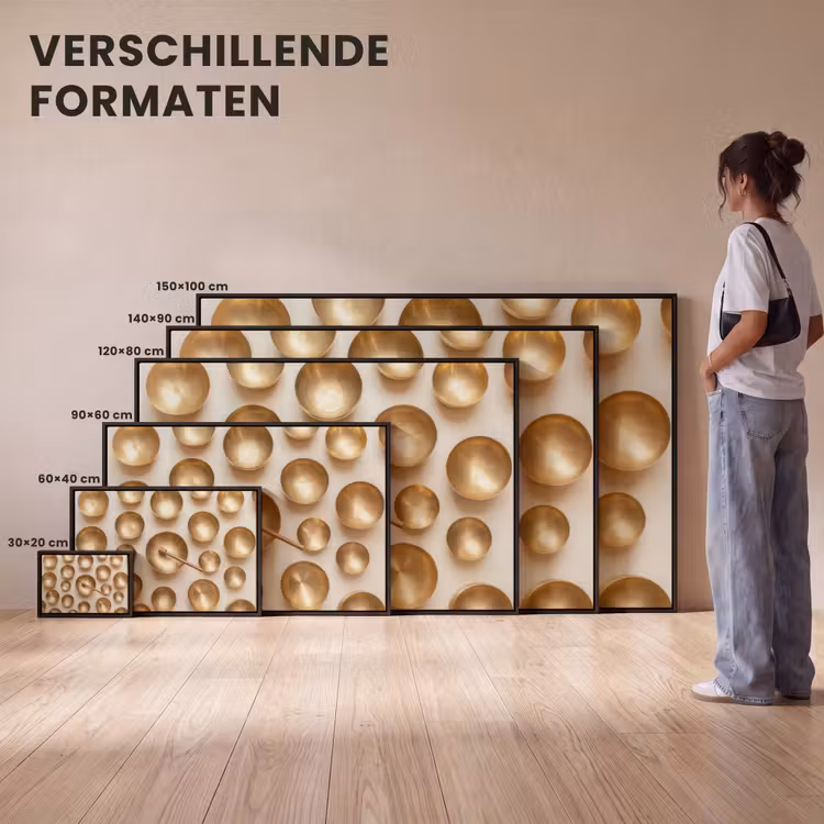 Canvas met lijst - Symmetrisch - Goud - Brons - Balans — 7