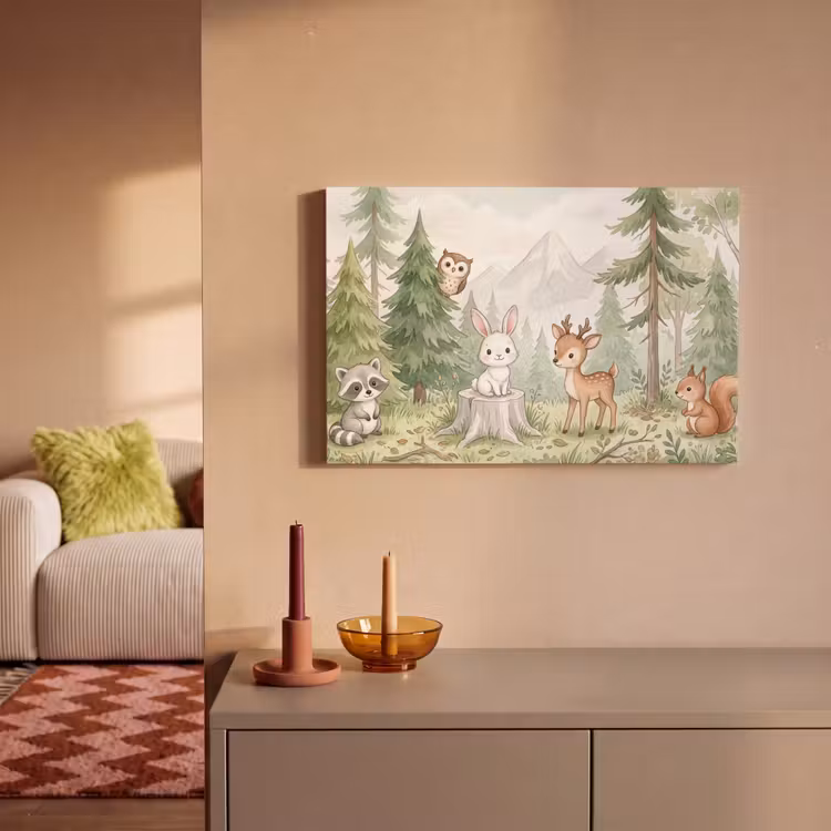 Canvas schilderij - Bos - Dieren - Groen — 2