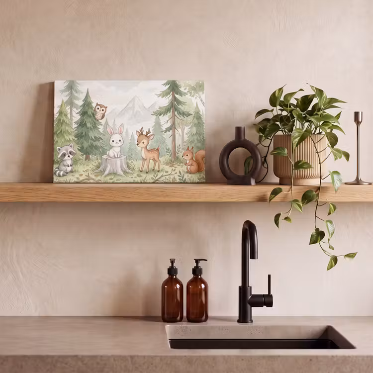 Canvas schilderij - Bos - Dieren - Groen — 3