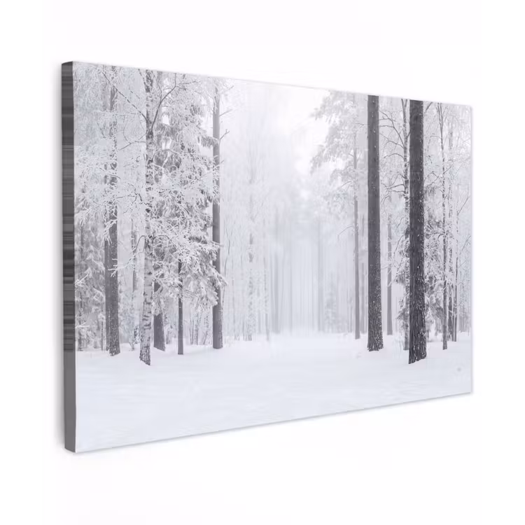 Canvas schilderij - Bos - Sneeuw - Pad - Winter - Stilte — 1