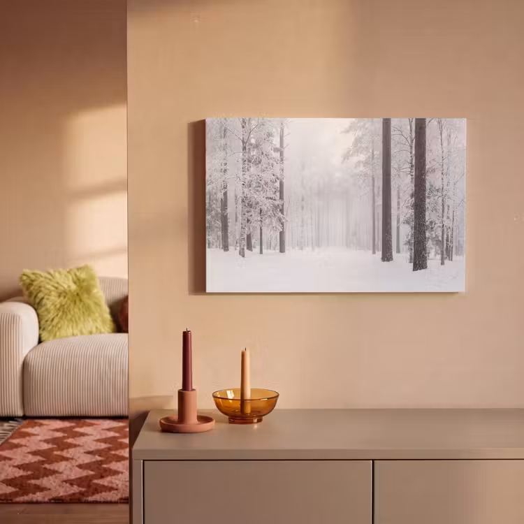 Canvas schilderij - Bos - Sneeuw - Pad - Winter - Stilte — 2
