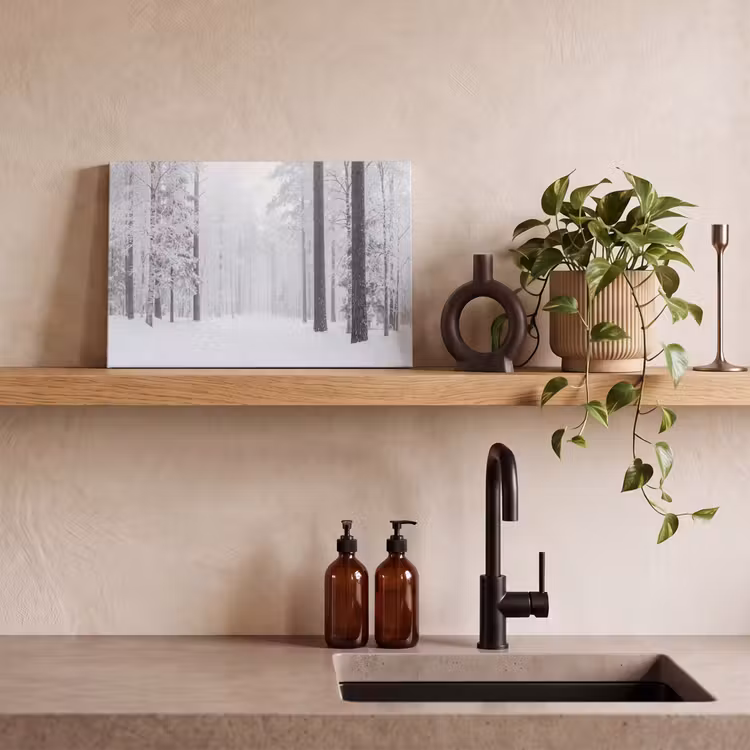 Canvas schilderij - Bos - Sneeuw - Pad - Winter - Stilte — 3
