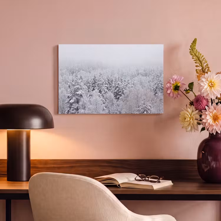 Canvas schilderij - Bos - Sneeuw - Winter - Natuur - Wit — 4