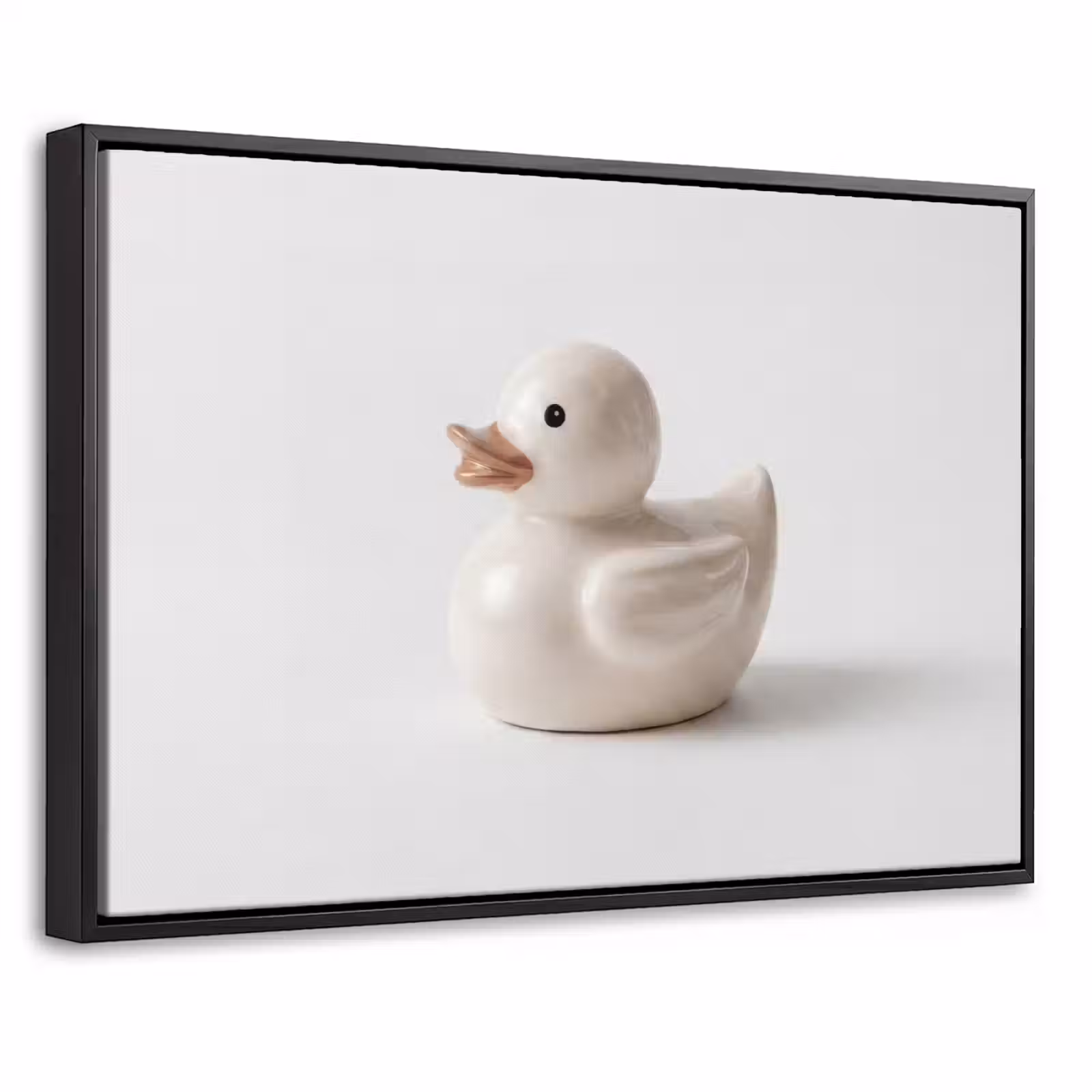 Canvas met lijst - Badeend - Minimalistisch - Wit — 1