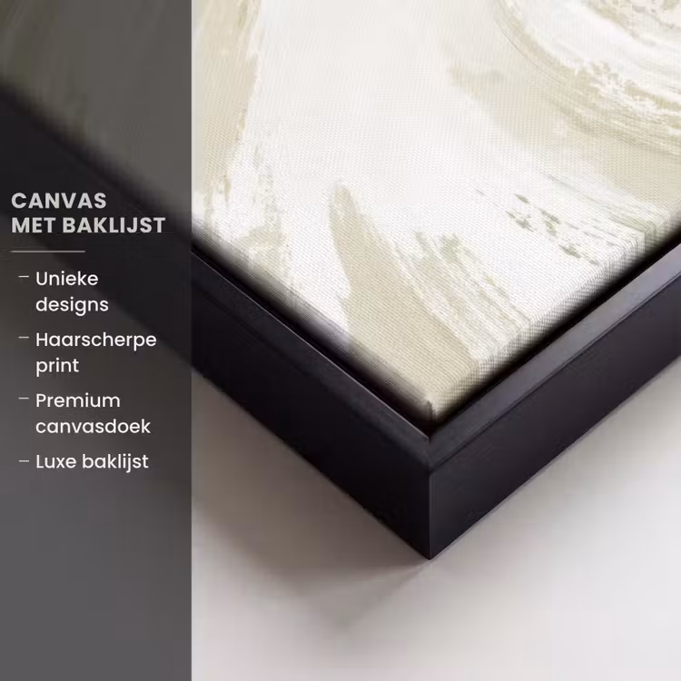 Canvas met lijst - Abstract - Penseelstreken - Golven - Groen — 5