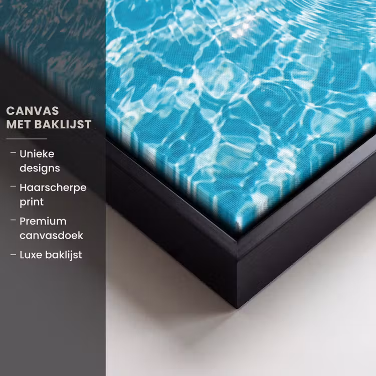 Canvas met lijst - Badeend - Dobberen - Blauw — 5