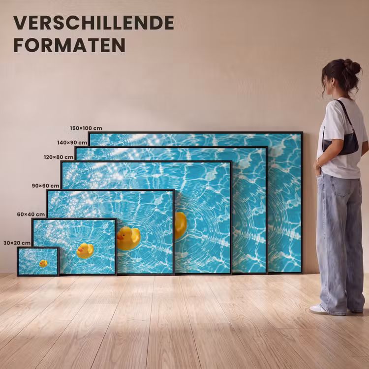 Canvas met lijst - Badeend - Dobberen - Blauw — 7