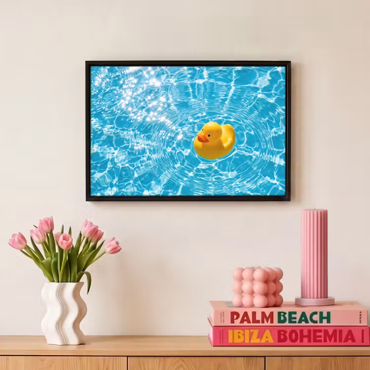 Canvas met lijst - Badeend - Dobberen - Blauw — 8