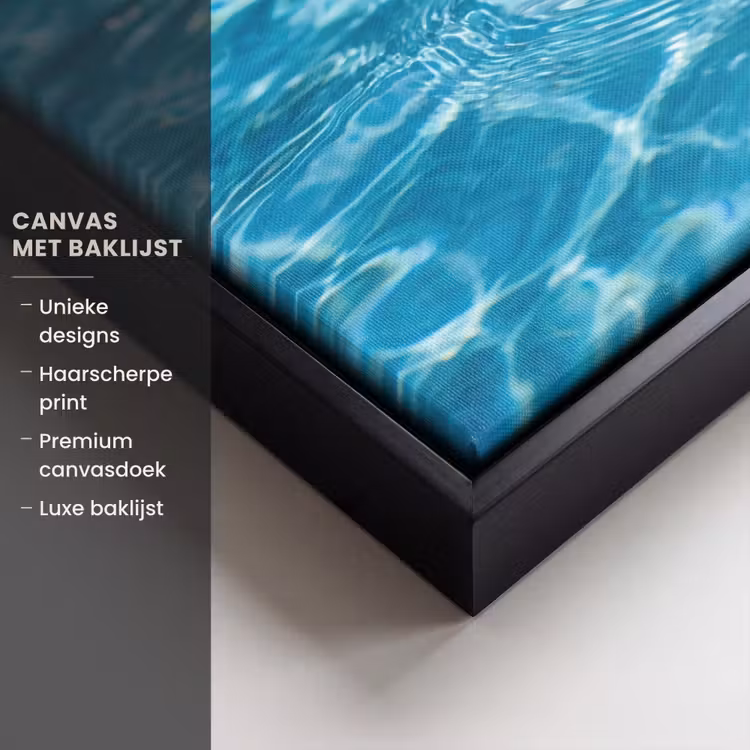 Canvas met lijst - Badeend - Dobberend - Roze — 5