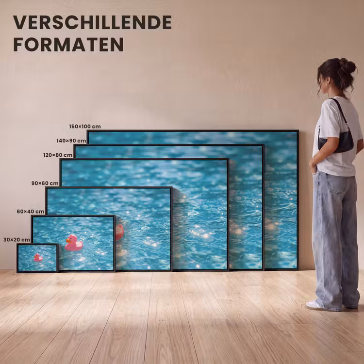 Canvas met lijst - Badeend - Dobberend - Roze — 7