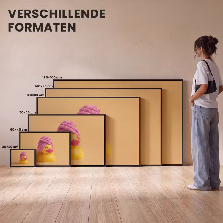 Canvas met lijst - Badeend - Handdoek - Kleurrijk — 7