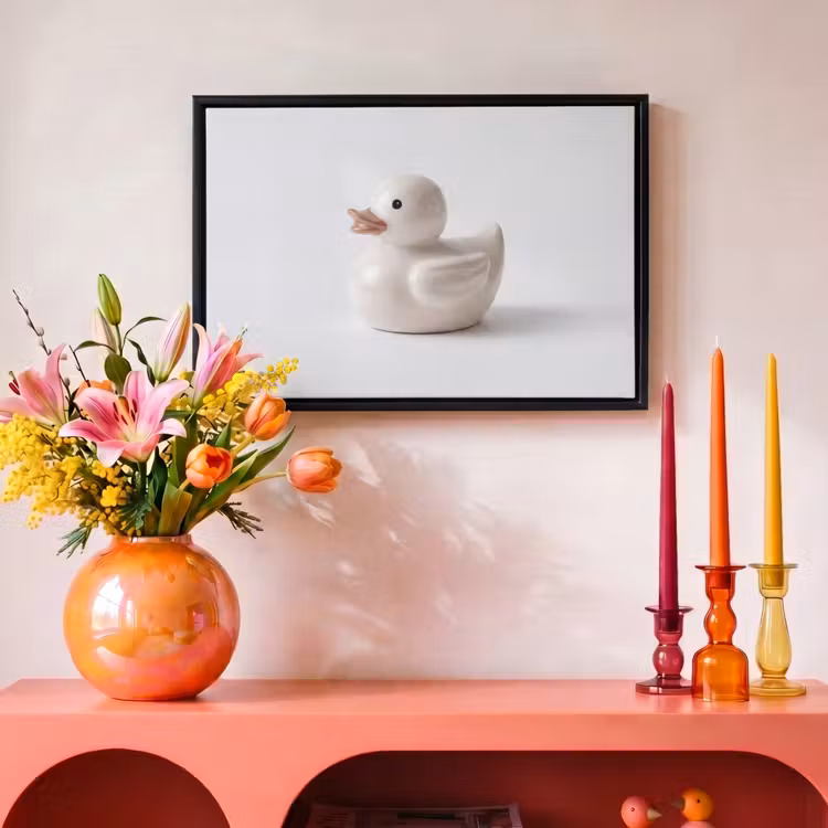 Canvas met lijst - Badeend - Minimalistisch - Wit — 4