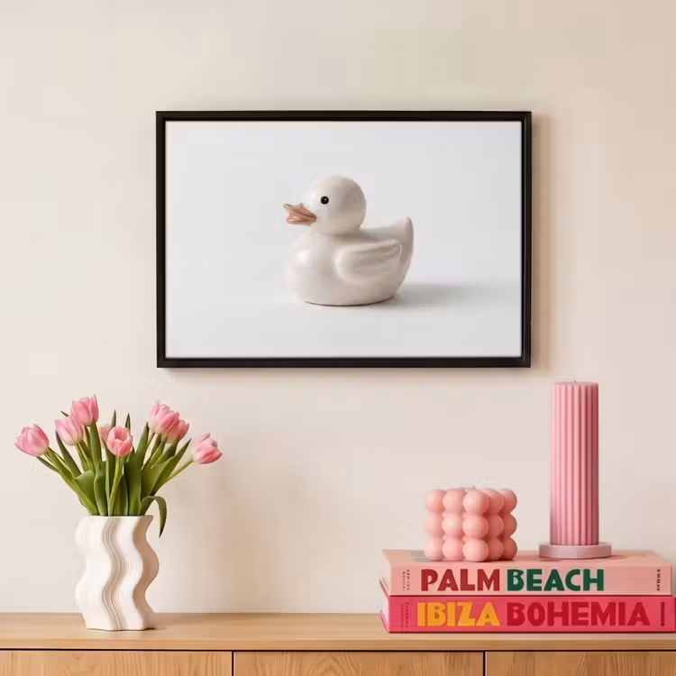 Canvas met lijst - Badeend - Minimalistisch - Wit — 8