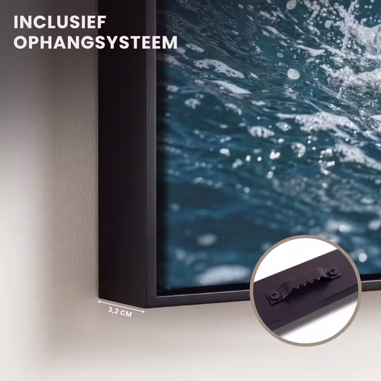 Canvas met lijst - Badeend - Stoer - Golven — 3