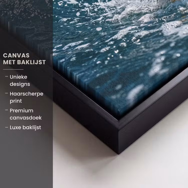 Canvas met lijst - Badeend - Stoer - Golven — 5