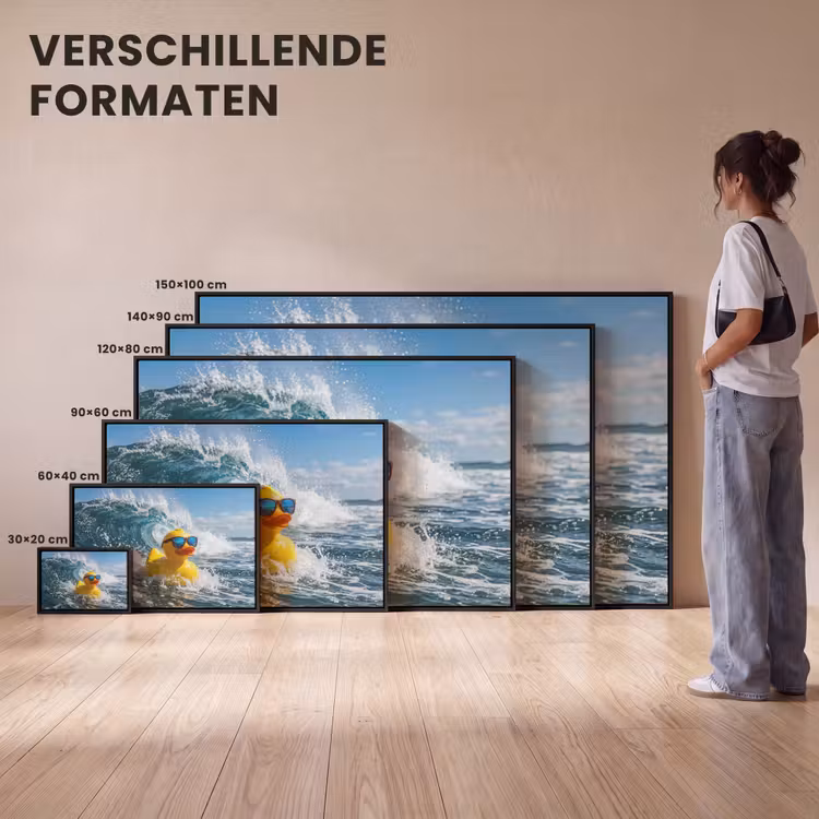 Canvas met lijst - Badeend - Stoer - Golven — 7