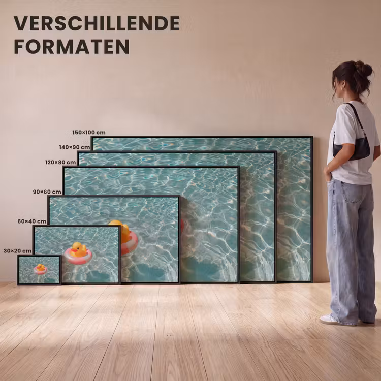 Canvas met lijst - Badeend - Zwemband - Geel — 7