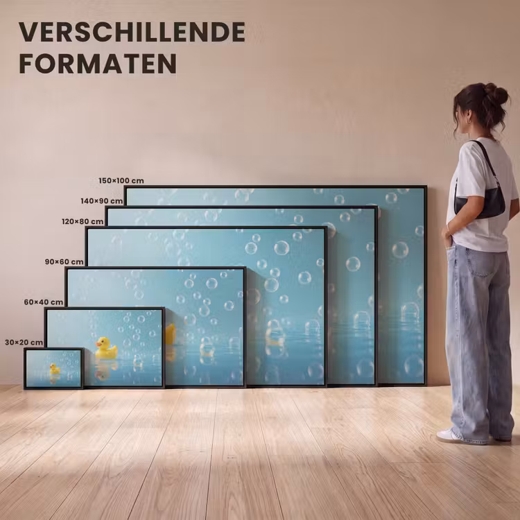 Canvas met lijst - Bubbels - Badeend - Geel — 7