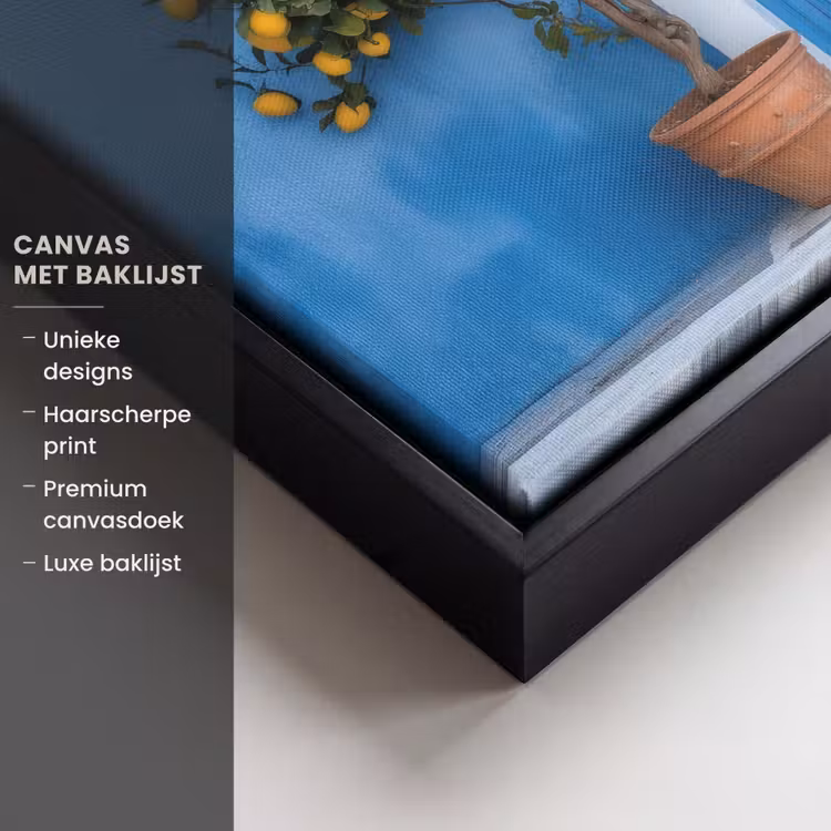 Canvas met lijst - Citroenbomen - Geel - Deur - Potten — 5