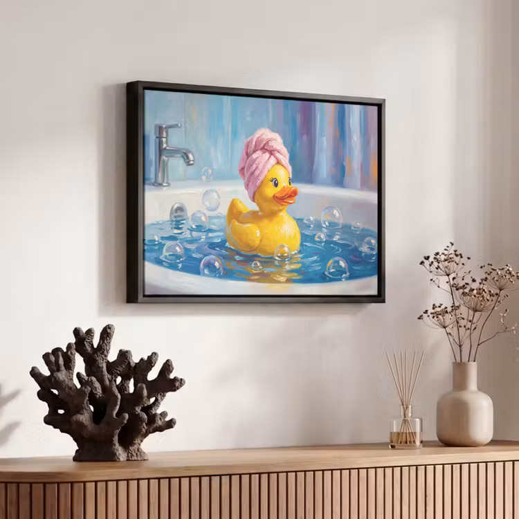 Canvas met lijst - Creatief - Badeend - Kleurrijk — 6