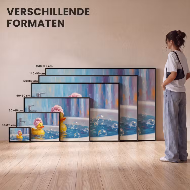 Canvas met lijst - Creatief - Badeend - Kleurrijk — 7