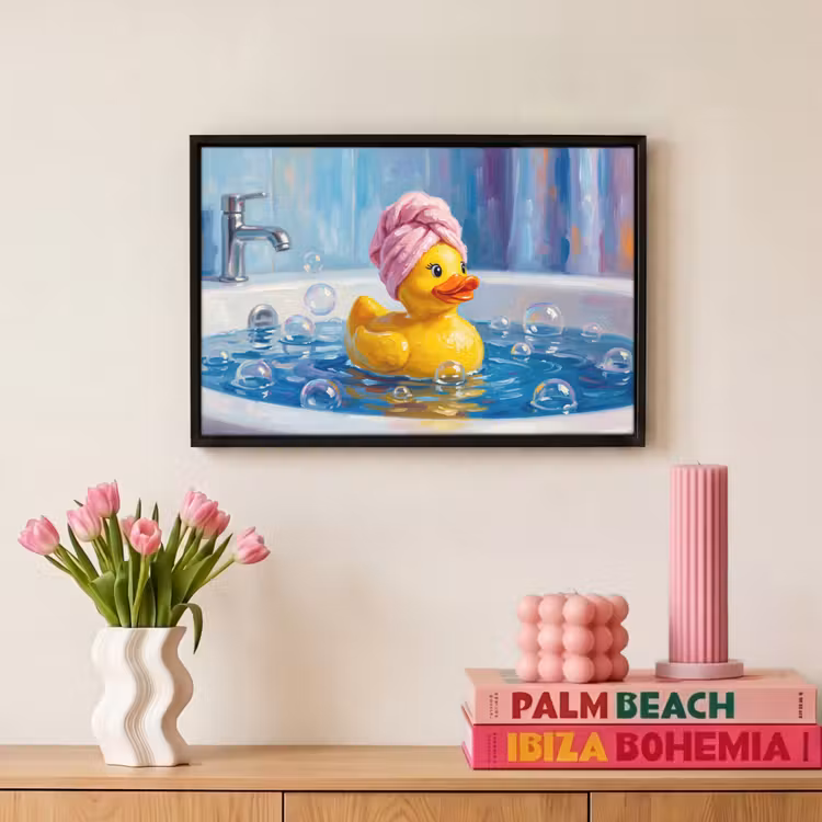 Canvas met lijst - Creatief - Badeend - Kleurrijk — 8