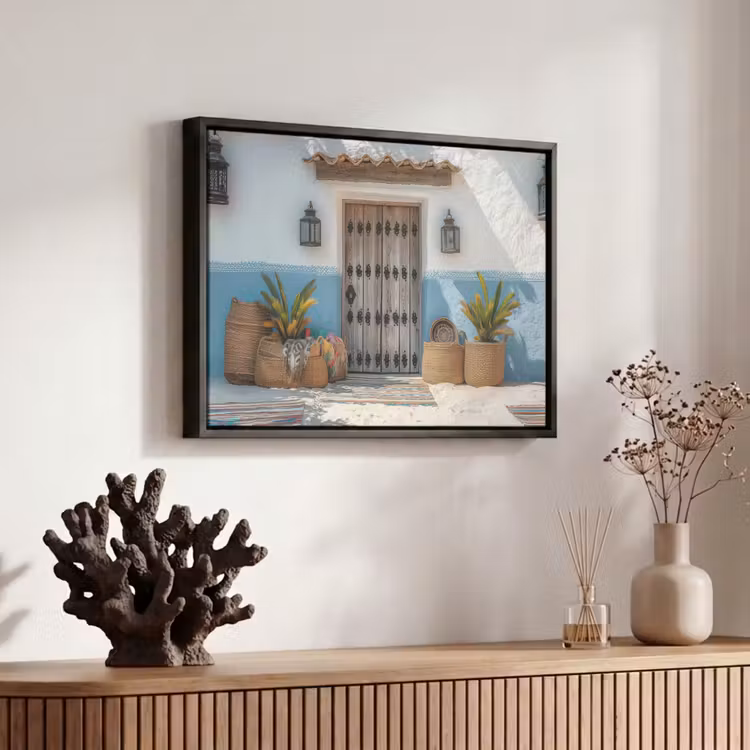 Canvas met lijst - Deur - Manden - Planten — 6