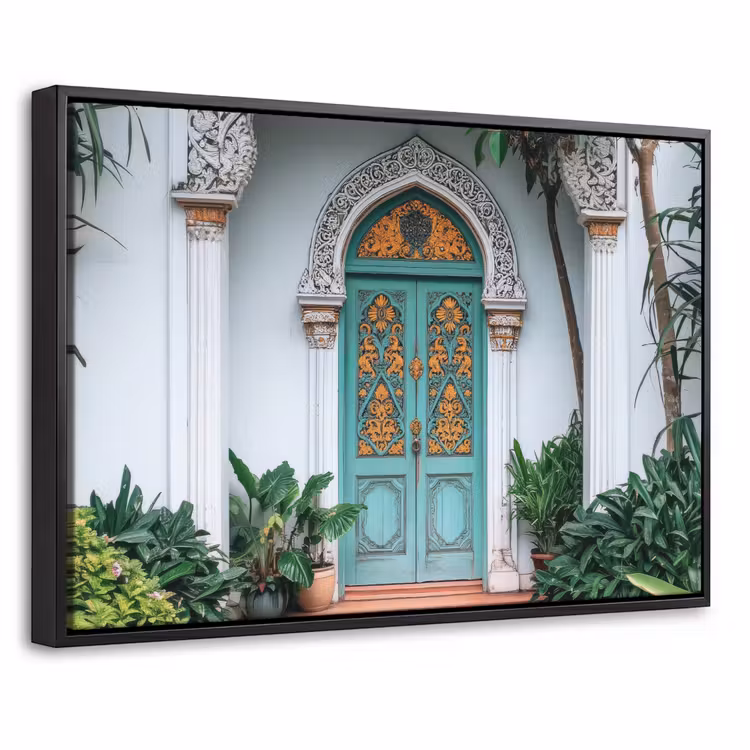 Canvas met lijst - Deur - Patronen - Planten — 1