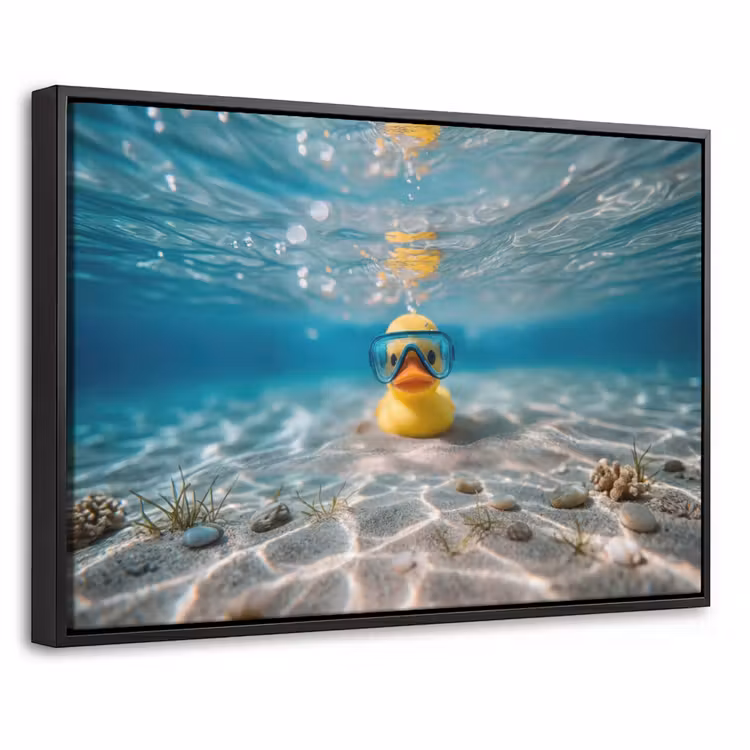 Canvas met lijst - Duikbril - Eend - Water — 1