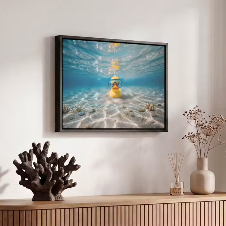 Canvas met lijst - Duikbril - Eend - Water — 6