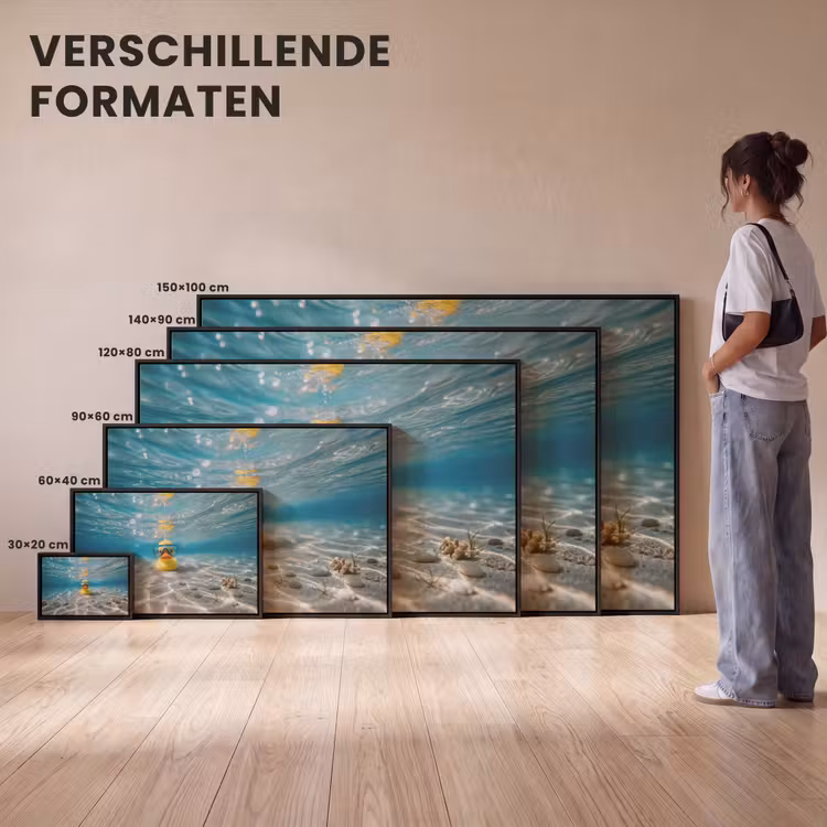 Canvas met lijst - Duikbril - Eend - Water — 7