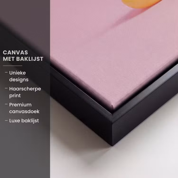 Canvas met lijst - Eendjes - Vrolijk - Roze — 5