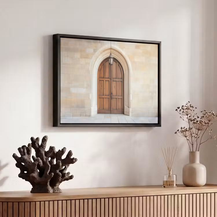 Canvas met lijst - Houten - Deur - Lantaarn — 6