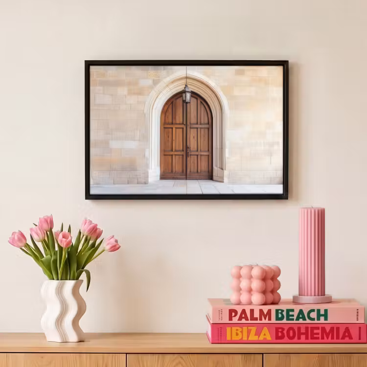 Canvas met lijst - Houten - Deur - Lantaarn — 8