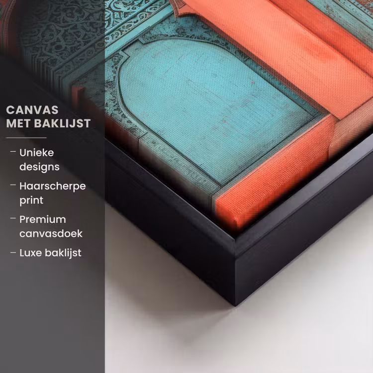 Canvas met lijst - Lantaarn - Deur - Turquoise — 5