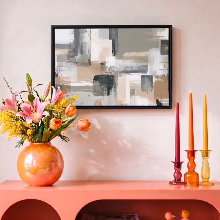 Canvas met lijst - Penseelstreken - Abstract - Aardetinten — 4